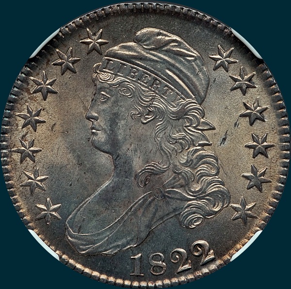 1822 2/1, O-101, Capped Bust, Half Dollar