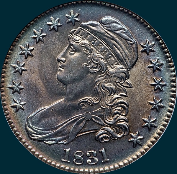 1831, O-103 capped bust half dollar