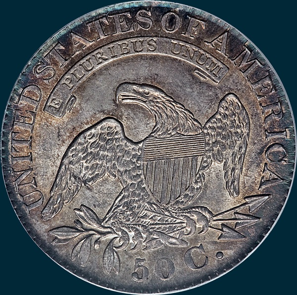 1828 O-103, curl base no knob 2, capped bust half dollar