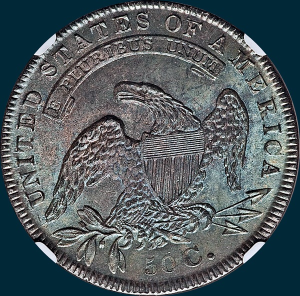 1834, O-106, 4 over 4, Large Date, Small Letters, Capped Bust, Half Dollar