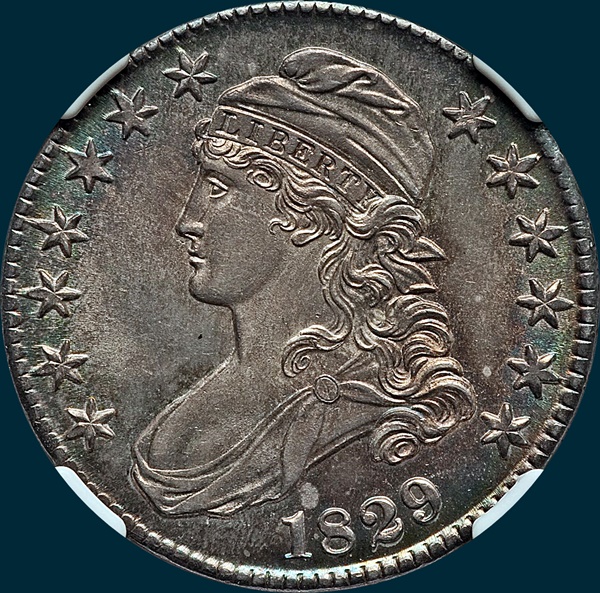 1829, O-103, Capped Bust, Half Dollar
