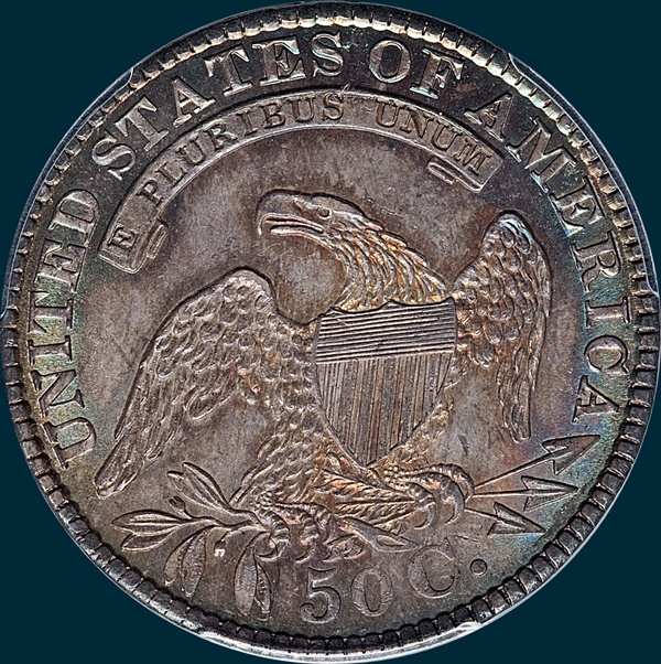 1829 O-107, capped bust half dollar