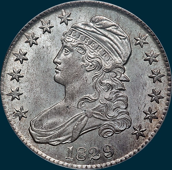 1829, O-117, Capped Bust, Half Dollar