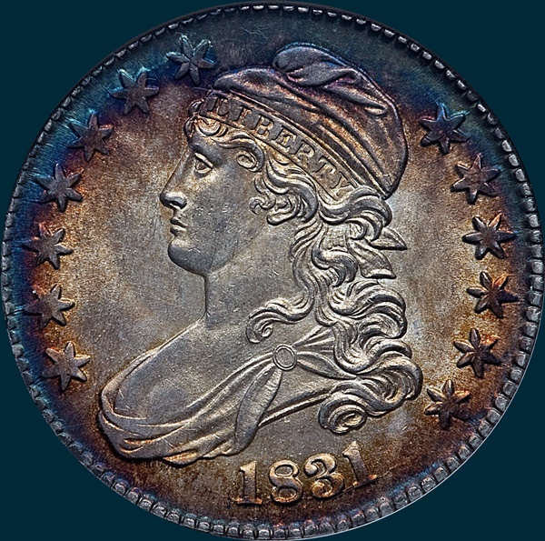 1831, O-111 capped bust half dollar