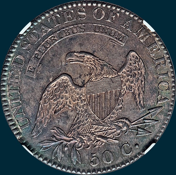 1822 O-104, capped bust, half dollar