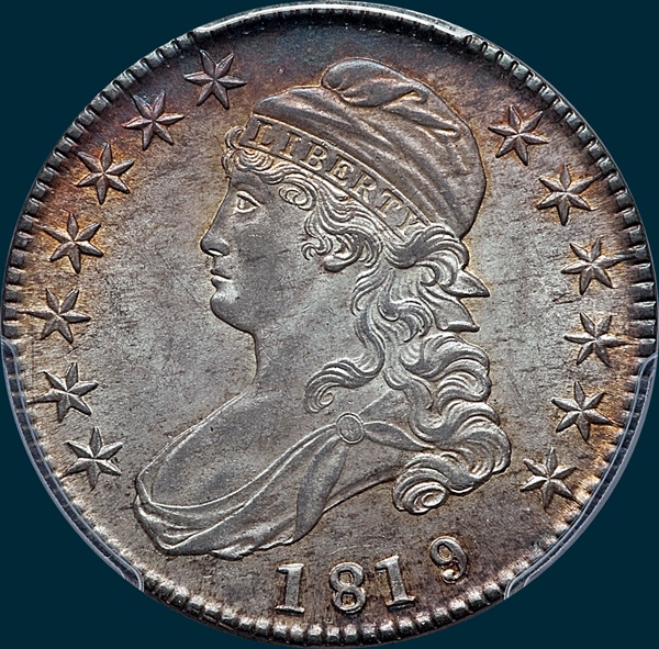 1819, O-101, Small 9 over 8, Capped Bust, Half Dollar
