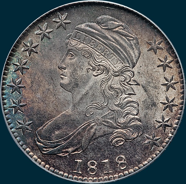1818, O-107, Capped Bust, Half Dollar