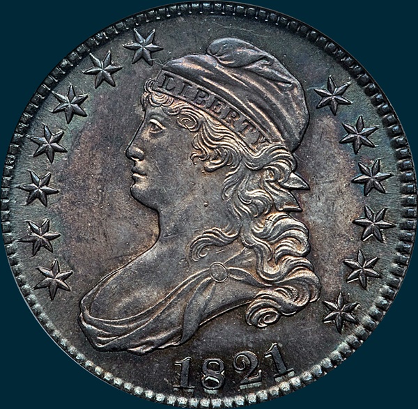 1821, O-101a, Capped Bust, Half Dollar