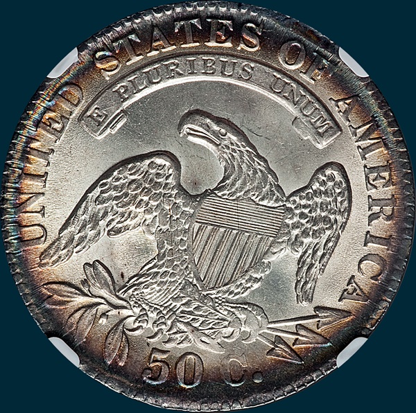 1833 O-103, capped bust half dollar