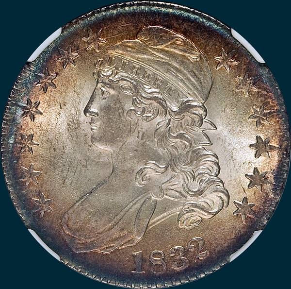 1832 O-108 capped bust half dollar