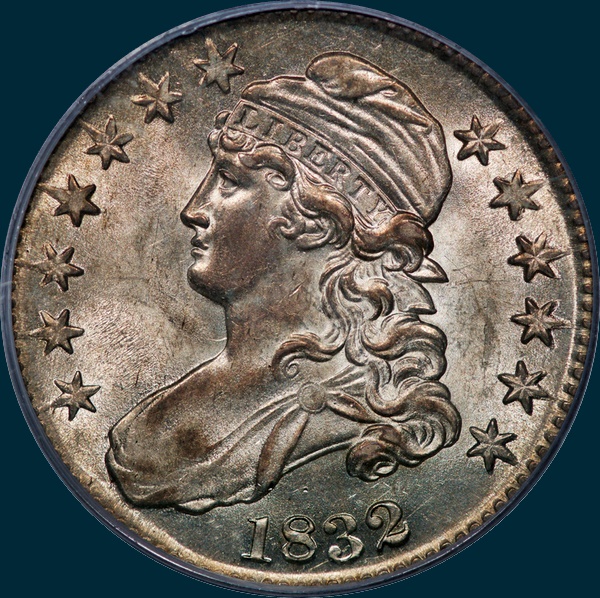 1832 O-109 capped bust half dollar