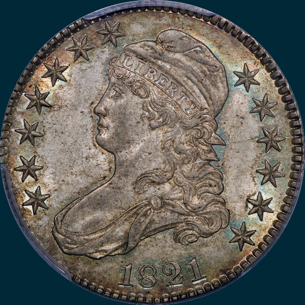 1821, O-101, Capped Bust, Half Dollar